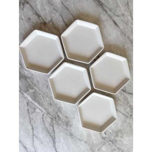 Other - Unbranded Hexagon Decorative Tray White Good Earthenware Unique decoration